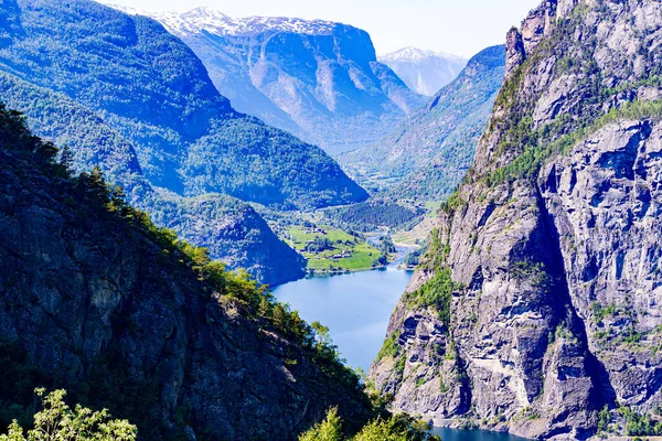 Ferme Sur Rivage Fjord Norvège — Photo