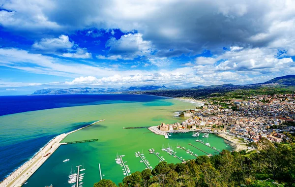 Vista Aerea Sulla Costa Marina Della Sicilia — Foto Stock