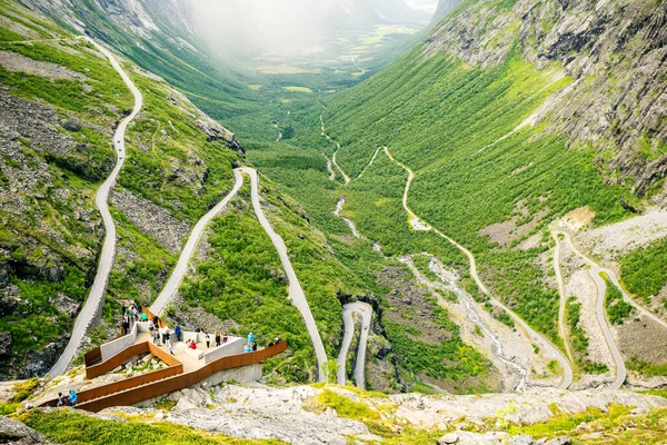 Vista Sobre Famoso Trollstigen Noruega — Fotografia de Stock
