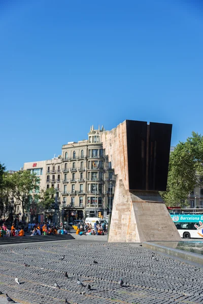 Monumento a Macia en Plaza Cataluna — Foto de Stock