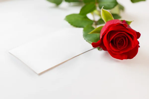 Red rose and envelope — Stock Photo, Image