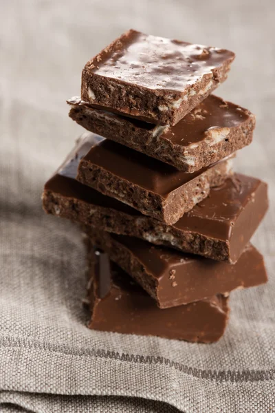 Stack of chocolate up view — Stock Photo, Image