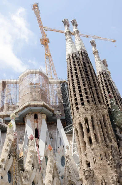 Sagrada Familia inşaat görünümünü — Stok fotoğraf