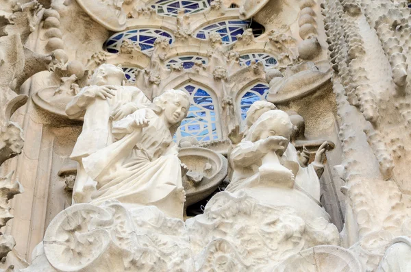 Weergave van de façade van de Sagrada Familia — Stockfoto