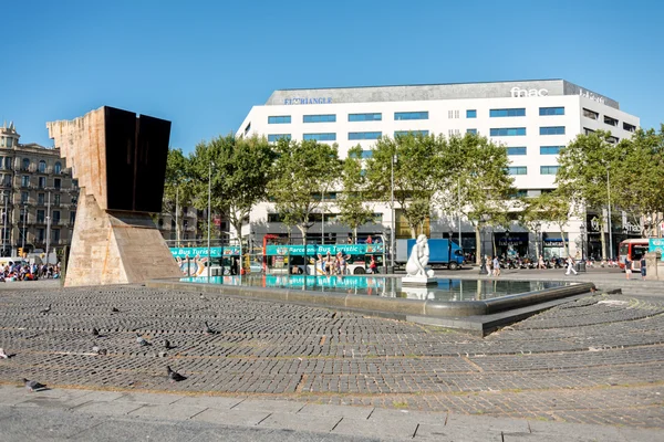 Monumento a Macia en Plaza Cataluna — Foto de Stock