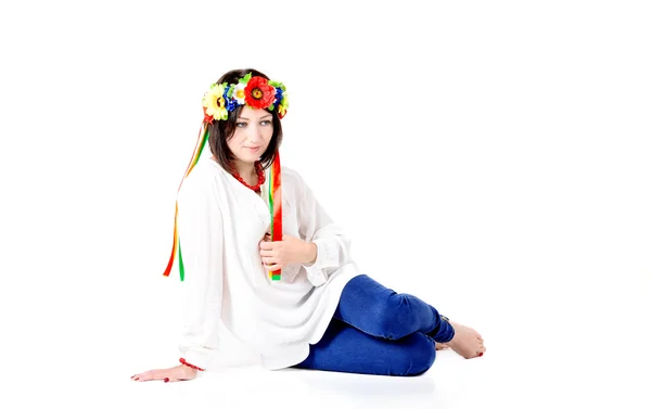 国家乌克兰衣服的女人 — 图库照片