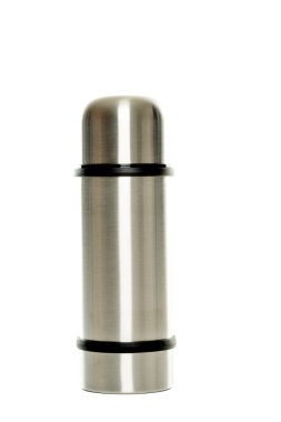 beyaz zemin üzerine termo flask