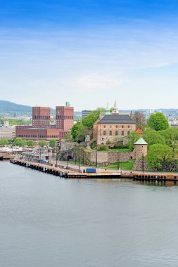 Oslo ve Oslo Norveç denizden Akershus