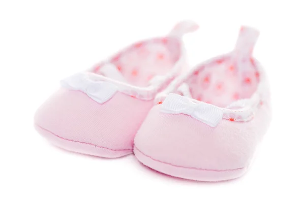关闭了粉红色婴儿鞋 — 图库照片