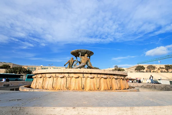 A Fonte de Tritão em Valletta — Fotografia de Stock