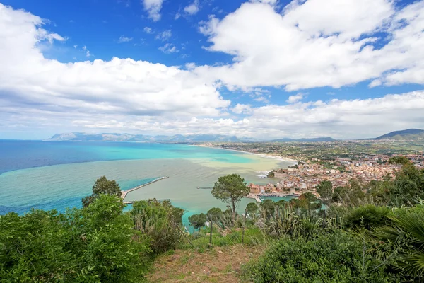 Vista de Castellammare del Golfo na Sicília, Itália — Fotografia de Stock