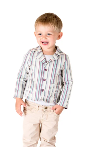 Roztomilý chlapec v košili — Stock fotografie