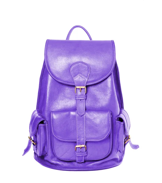 Leder Rucksack lila Farbe — Stockfoto