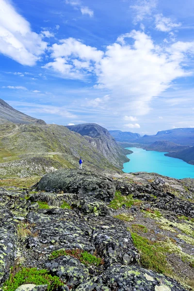 Mochilero en el parque nacional Jotunheimen — Foto de Stock