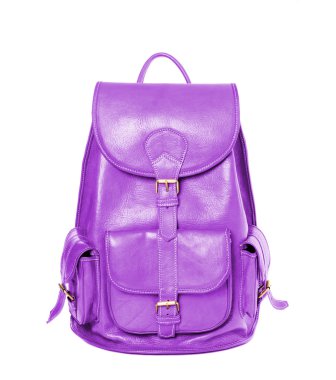 Leather violet backpack