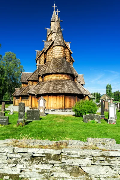 Staafkerk op Heddal — Stockfoto