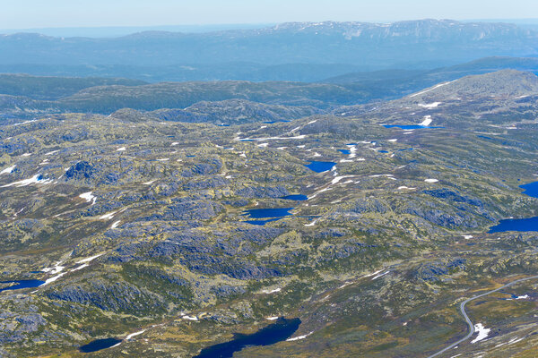 Panoramic view from Gaustatoppen mountain