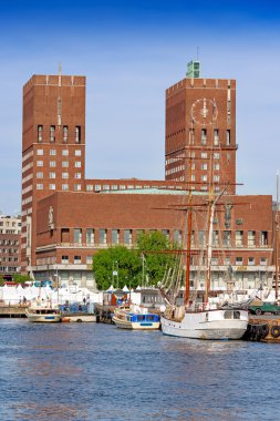 Oslo Radhuset Norveç'in görünümü