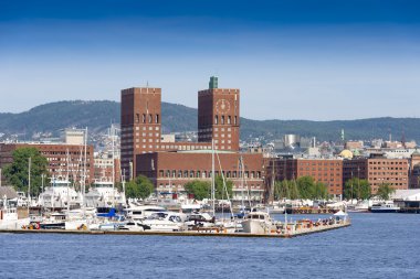Oslo Radhuset Norveç'in görünümü