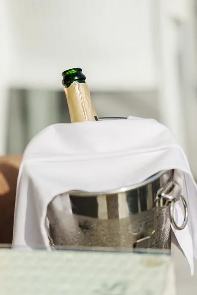 Opened bottle of Champagne — Stock Photo, Image