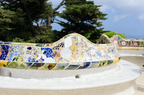 Mosaico di ceramica a Park guell — Foto Stock