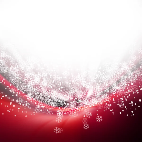 Fundo abstrato vermelho com flocos de neve para fundo de Natal — Fotografia de Stock