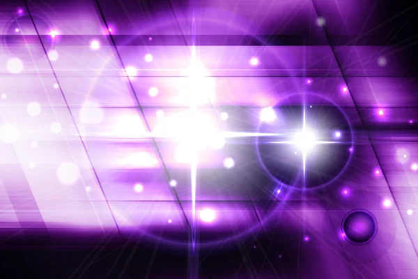 Fondo púrpura o violeta futurista abstracto con destello de lente y luz de haz — Foto de Stock