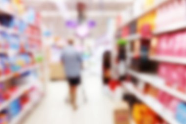 Kişi perakende alışveriş arka plan bulanık depolamak