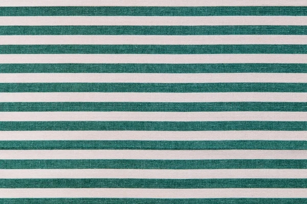 Yeşil ve beyaz çizgili kumaş arka plan, mutfak havlu textur — Stok fotoğraf