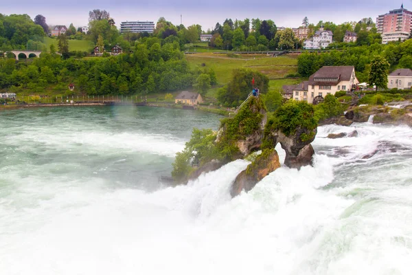 Rijnwatervallen Zwitserland Rheinfall Grootste Waterval Van Europa — Stockfoto