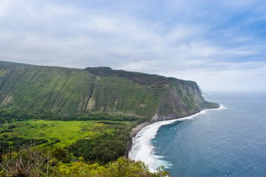 Beautiful coast line of Pacific ocean, Waipio valley, Hawaii. clipart