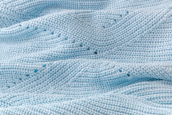 Blaue Stricktextur Hintergrund — Stockfoto