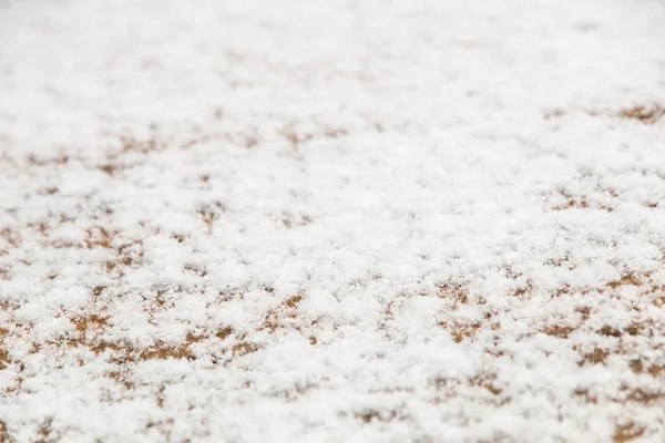 Textura de madera con fondo de nieve, enfoque selectivo, dof poco profundo — Foto de Stock