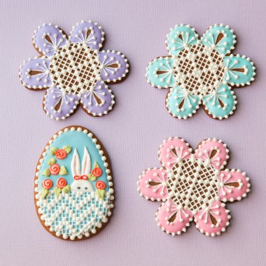 Home-baked and decorated Easter cookies