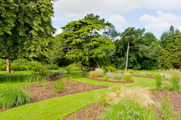 Fresh green landscape of formal garden at summer. — Stock Photo, Image