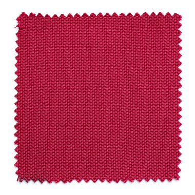 Beyaz arka plan üzerinde izole kırmızı kumaş renk örneği örnekleri