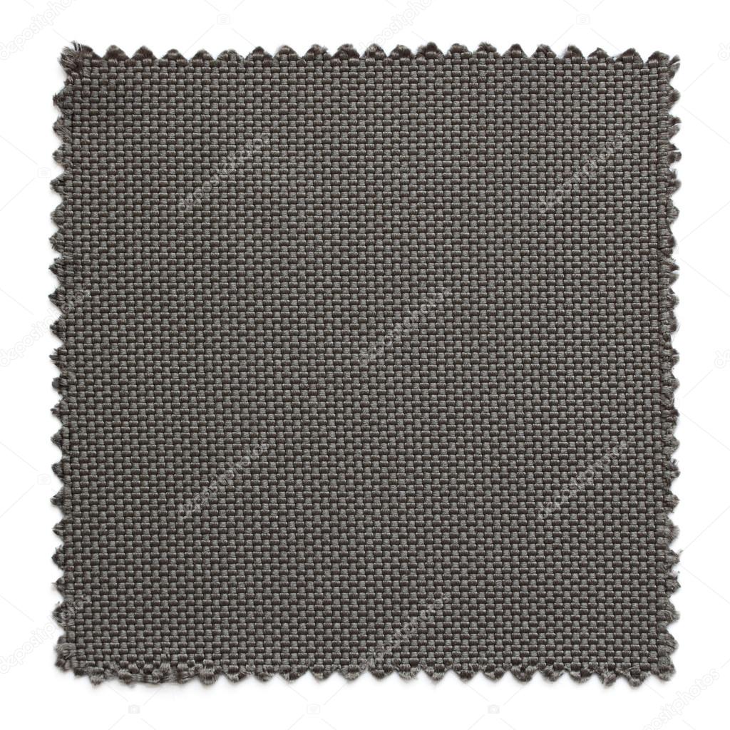 dark gray fabric swatch samples isolated on white background