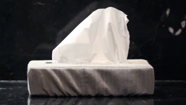 Pulled out of the tissue box tissue — Stock Video