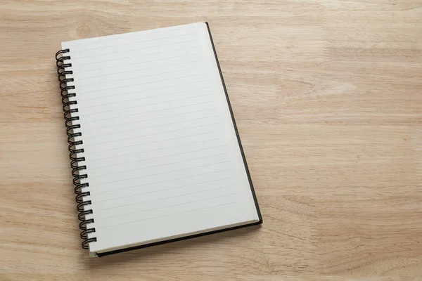 Blank Spiral Notebook Wooden Table Mockup Blank Template — Zdjęcie stockowe