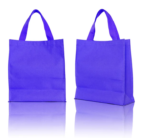 Shopping bag blu su sfondo bianco — Foto Stock