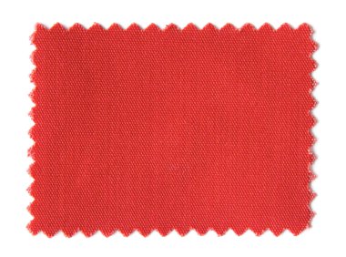 Beyaz arka plan üzerinde izole kırmızı kumaş renk örneği örnekleri