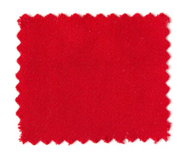 Beyaz arka plan üzerinde izole kırmızı kumaş renk örneği örnekleri