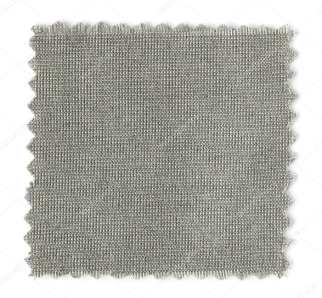 gray fabric swatch samples isolated on white background