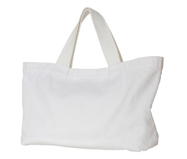white fabric bag isolated on white background with clipping path clipart