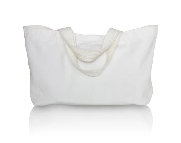 White fabric bag on white background — Stock Photo, Image