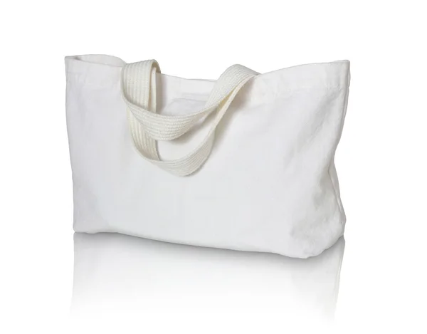 White fabric bag on white background — Stock Photo, Image