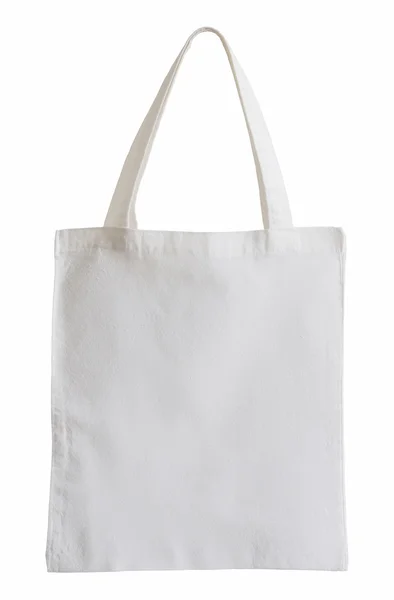 White fabric bag isolated on white with clipping path — Stock Photo, Image