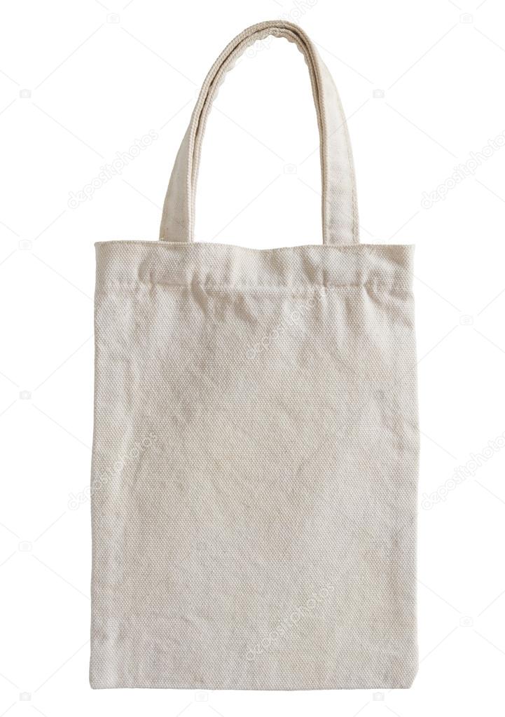 fabric bag isolated on white with clipping path