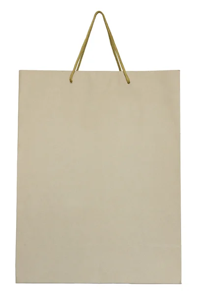 Бумажный пакет, изолированный на белом с вырезкой пути — стоковое фото
