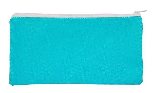 Saco de tecido azul isolado no branco com caminho de recorte — Fotografia de Stock